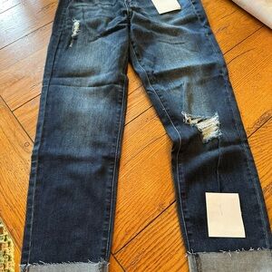 Distressed Blue Jeans